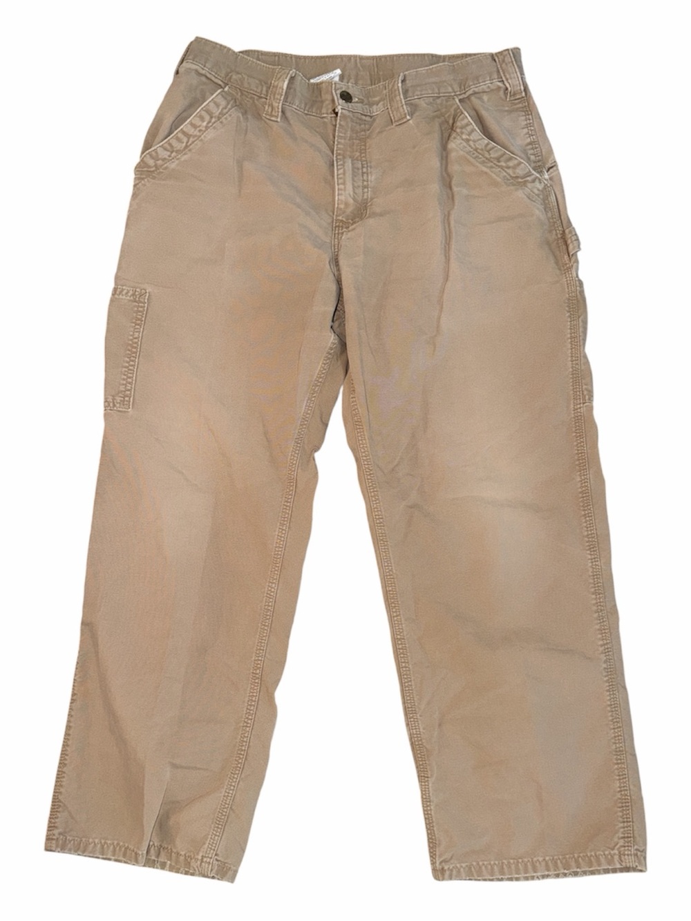 Carhartt Original Fit Carpenter Pants Khaki 36x30 Distressed Workwear Vibe